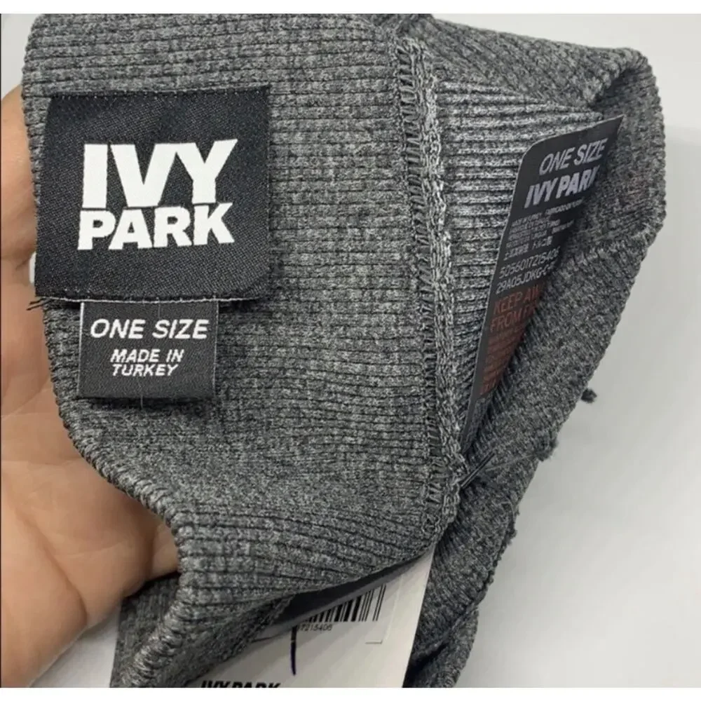 Ivy Park by Beyonce Knit Seamless Ribbed Wide Headband Grey one new
